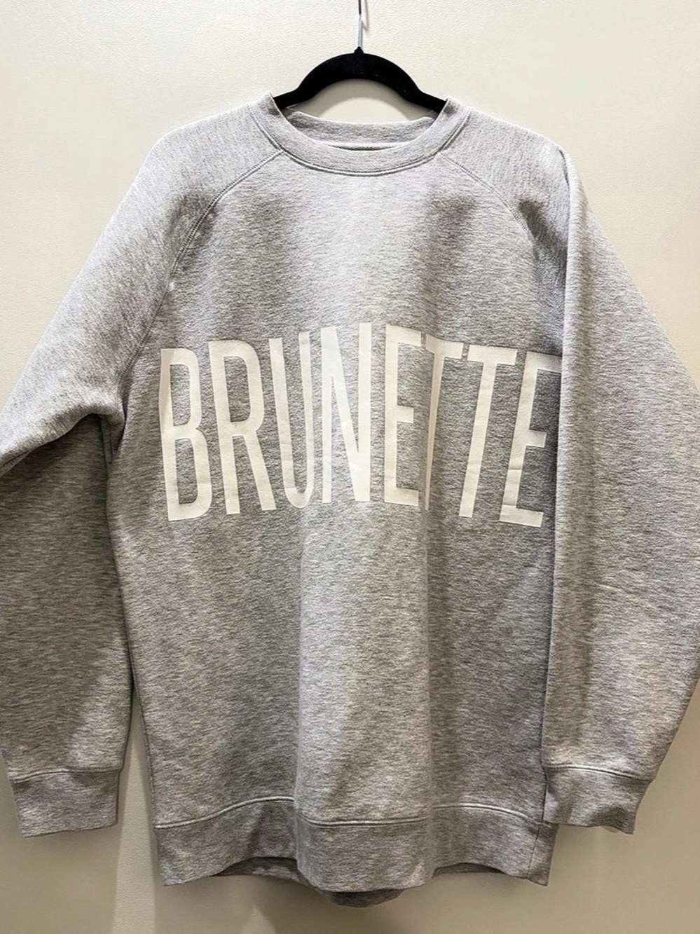 Brunette the Label Classic Brunette Crew Neck Sweatshirt Gray Graphic Sweatshirt